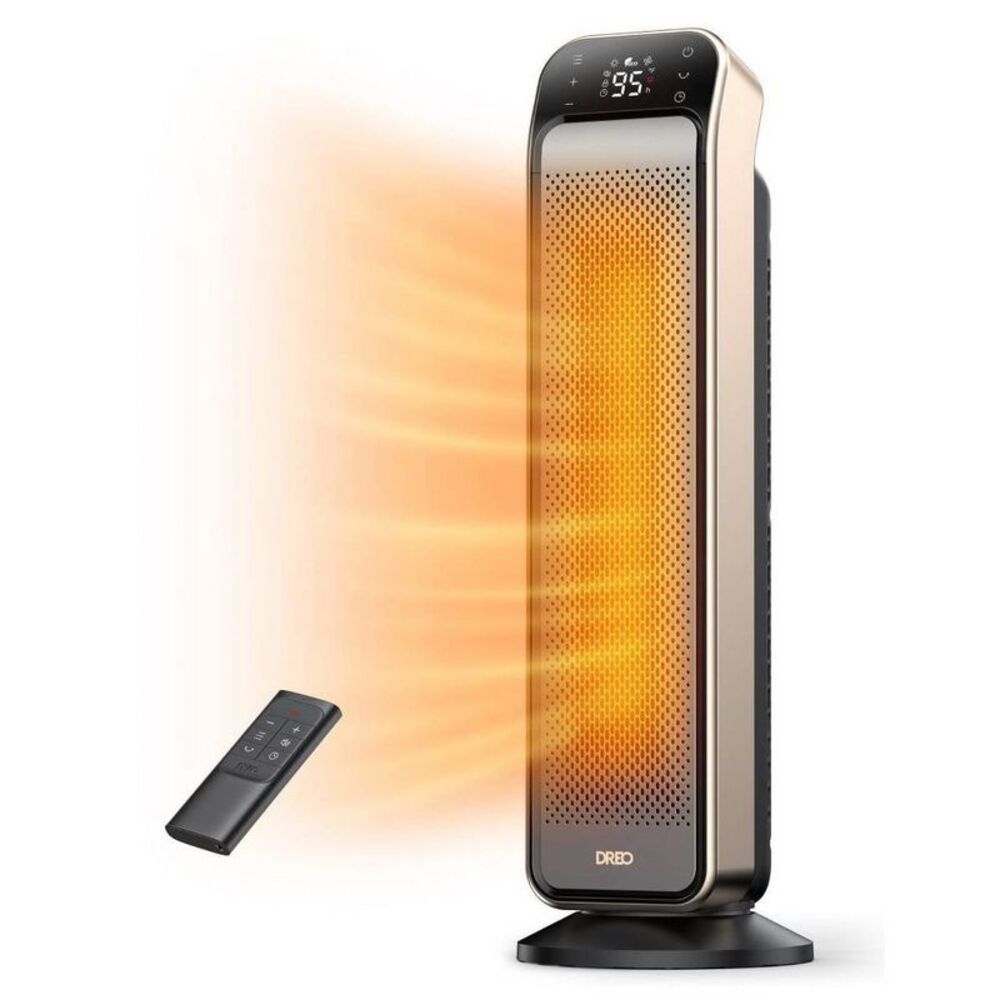 Dreo -  1500W PTC 25'' Space Heater Solaris Max Silve Silver and Gold